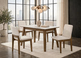 Alan Cream/Brown Porcelain Top 5-Piece Dining Room Set (Table & 4 Chairs) from Happy Homes - Luna Furniture