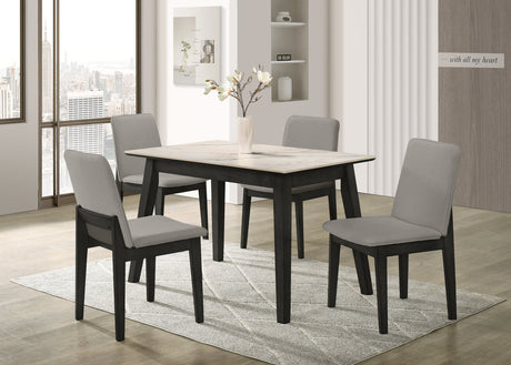 Alan Gray/Black Porcelain Top 5-Piece Dining Room Set (Table & 4 Chairs) from Happy Homes - Luna Furniture