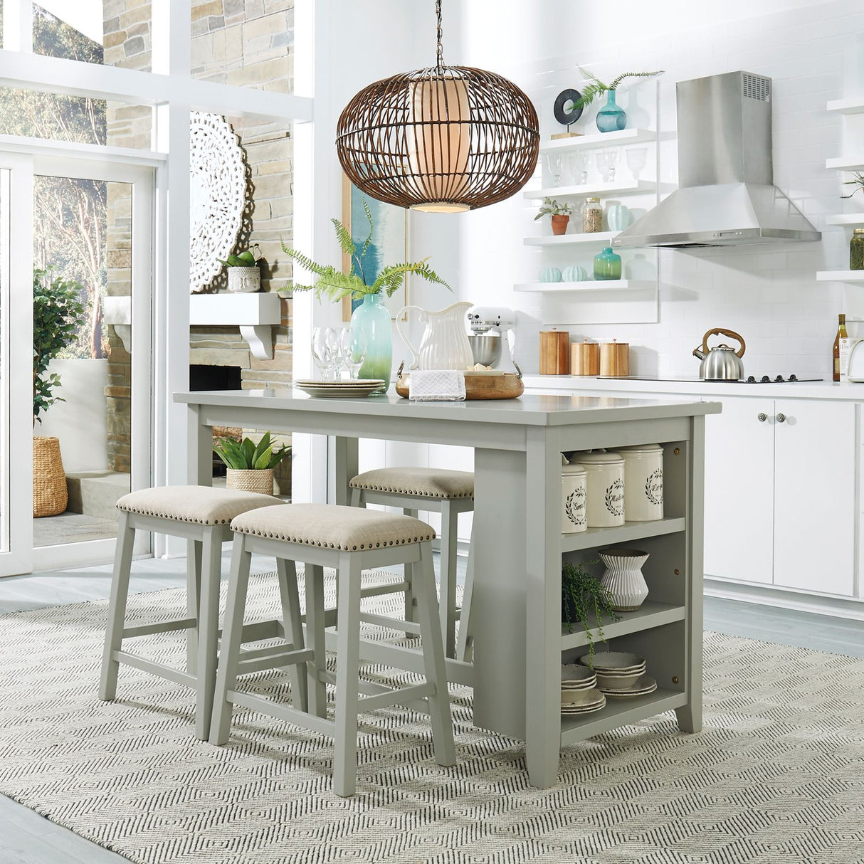 Liberty Gray 5-Piece Dining Room Set (Table & 4 Chairs) from Happy Homes - Luna Furniture