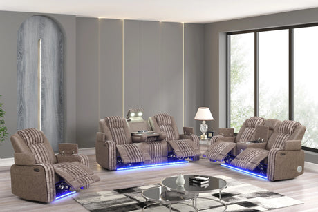 Classic Taupe 3-Piece Power Reclining Set from Happy Homes - Luna Furniture