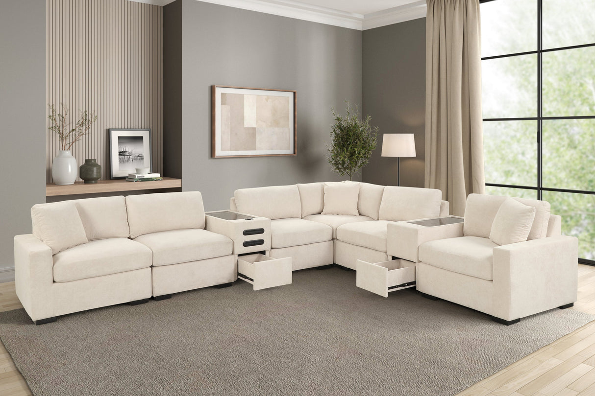 Barista Beige Performance Fabric Modular Sectional Set from Happy Homes - Luna Furniture