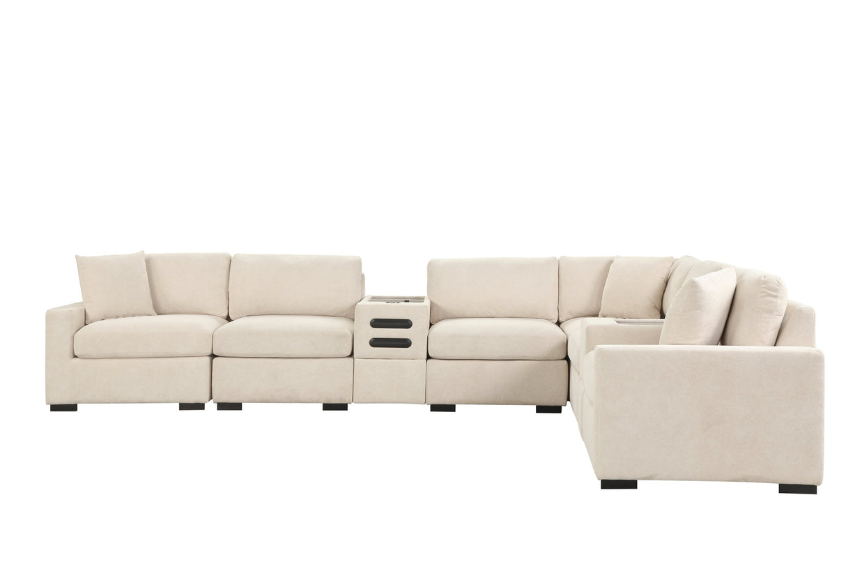 Barista Beige Performance Fabric Modular Sectional Set from Happy Homes - Luna Furniture