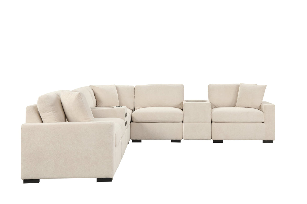 Barista Beige Performance Fabric Modular Sectional Set from Happy Homes - Luna Furniture