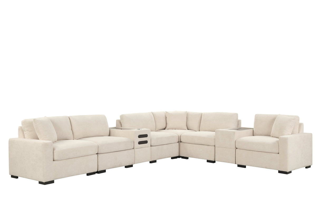 Barista Beige Performance Fabric Modular Sectional Set from Happy Homes - Luna Furniture