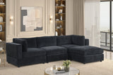 Milan Black 4-Piece Performance Fabric Modular Sectional