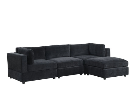 Milan Black 4-Piece Performance Fabric Modular Sectional from Happy Homes - Luna Furniture