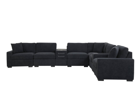 Barista Black 8-Piece Performance Fabric Modular Sectional Set from Happy Homes - Luna Furniture