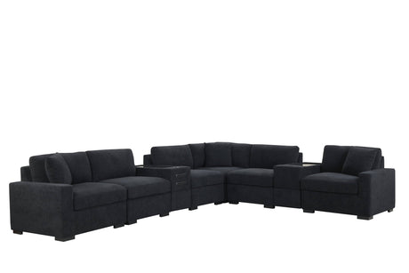 Barista Black 8-Piece Performance Fabric Modular Sectional Set from Happy Homes - Luna Furniture