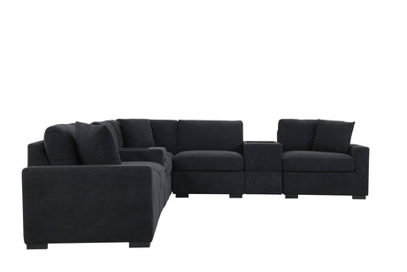 Barista Black 8-Piece Performance Fabric Modular Sectional Set from Happy Homes - Luna Furniture