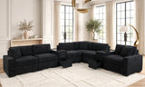 Barista Black 8-Piece Performance Fabric Modular Sectional Set from Happy Homes - Luna Furniture