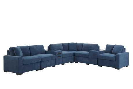 Barista Blue 8-Piece Performance Fabric Modular Sectional Set from Happy Homes - Luna Furniture