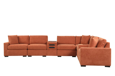 Barista Rust 8-Piece Performance Fabric Modular Sectional Set from Happy Homes - Luna Furniture