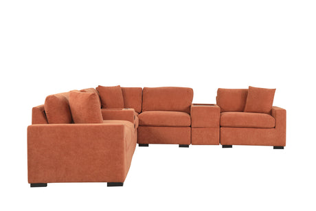 Barista Rust 8-Piece Performance Fabric Modular Sectional Set from Happy Homes - Luna Furniture