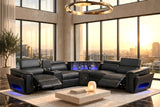 Holiday Black Power Reclining Sectional with Bluetooth Speakers from Happy Homes - Luna Furniture