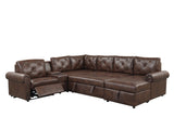 Winston Brown Power Reclining Sectional with Pull-Out Bed