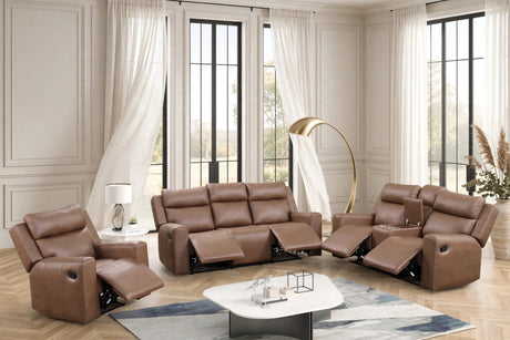 Elevation Brown 3-Piece Reclining Living Room Set from Happy Homes - Luna Furniture