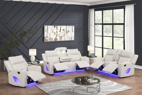 Pinnacle Sand 3-Piece Reclining Living Room Set from Happy Homes - Luna Furniture