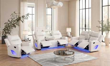 Pinnacle Sand 3-Piece Reclining Living Room Set from Happy Homes - Luna Furniture