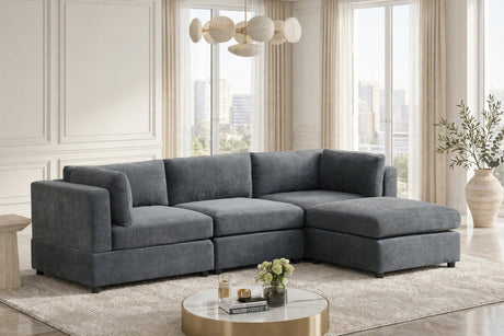 Milan Charcoal 4-Piece Performance Fabric Modular Sectional from Happy Homes - Luna Furniture