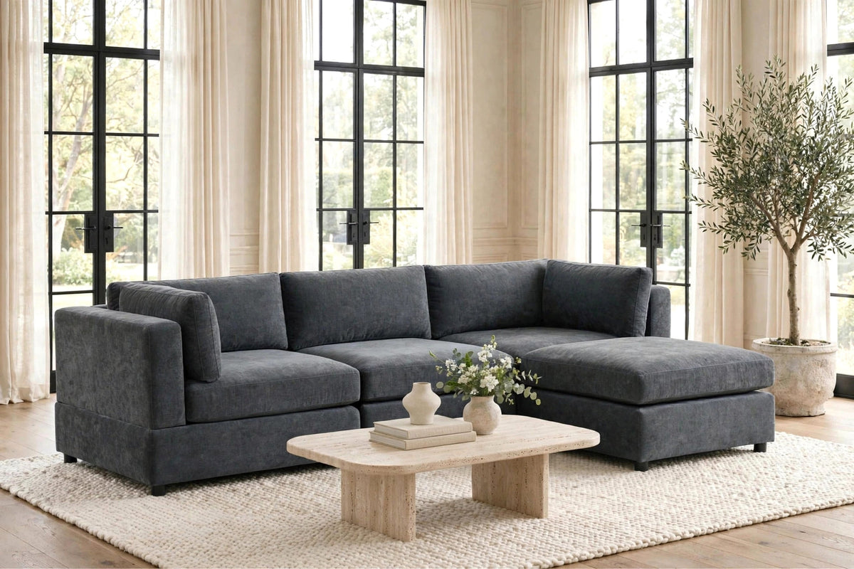 Milan Charcoal Modular Sectional *4PC Sec Set from Happy Homes - Luna Furniture