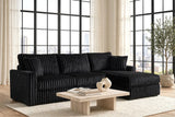 SOL Black Reversible Sectional from Happy Homes - Luna Furniture