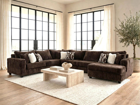 Volna Chocolate 4-Piece Oversized Sectional from Happy Homes - Luna Furniture