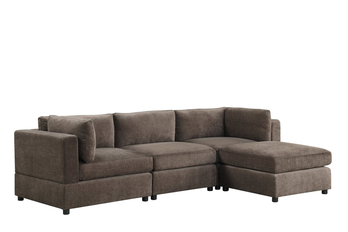 Milan Chocolate Modular Sectional *4PC Sec Set from Happy Homes - Luna Furniture