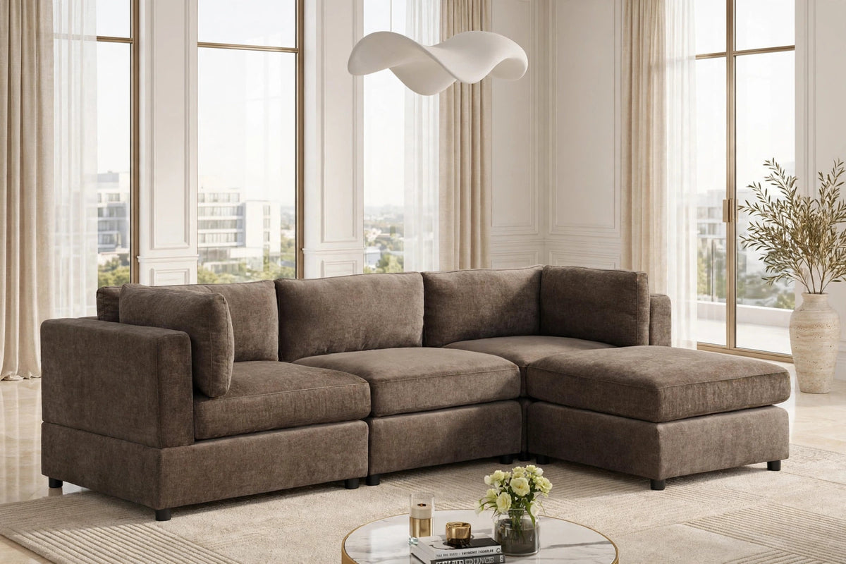 Milan Chocolate Modular Sectional *4PC Sec Set from Happy Homes - Luna Furniture