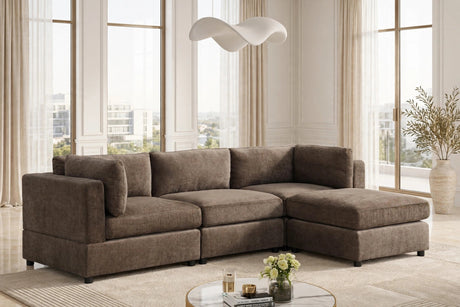 Milan Chocolate 4-Piece Performance Fabric Modular Sectional from Happy Homes - Luna Furniture