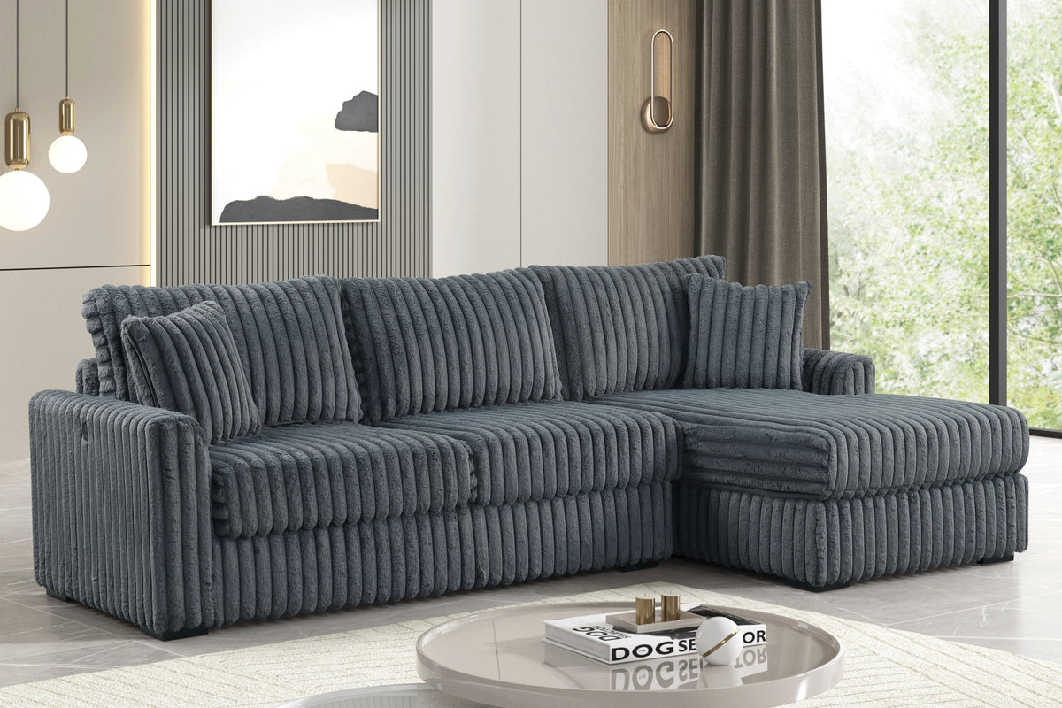 SOL Charcoal Reversible Sectional from Happy Homes - Luna Furniture