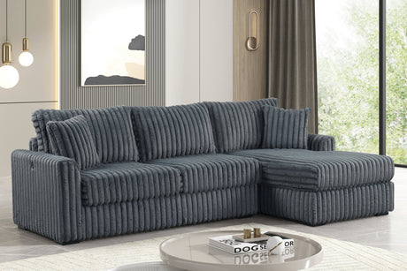 Sol Charcoal Reversible Sectional from Happy Homes - Luna Furniture