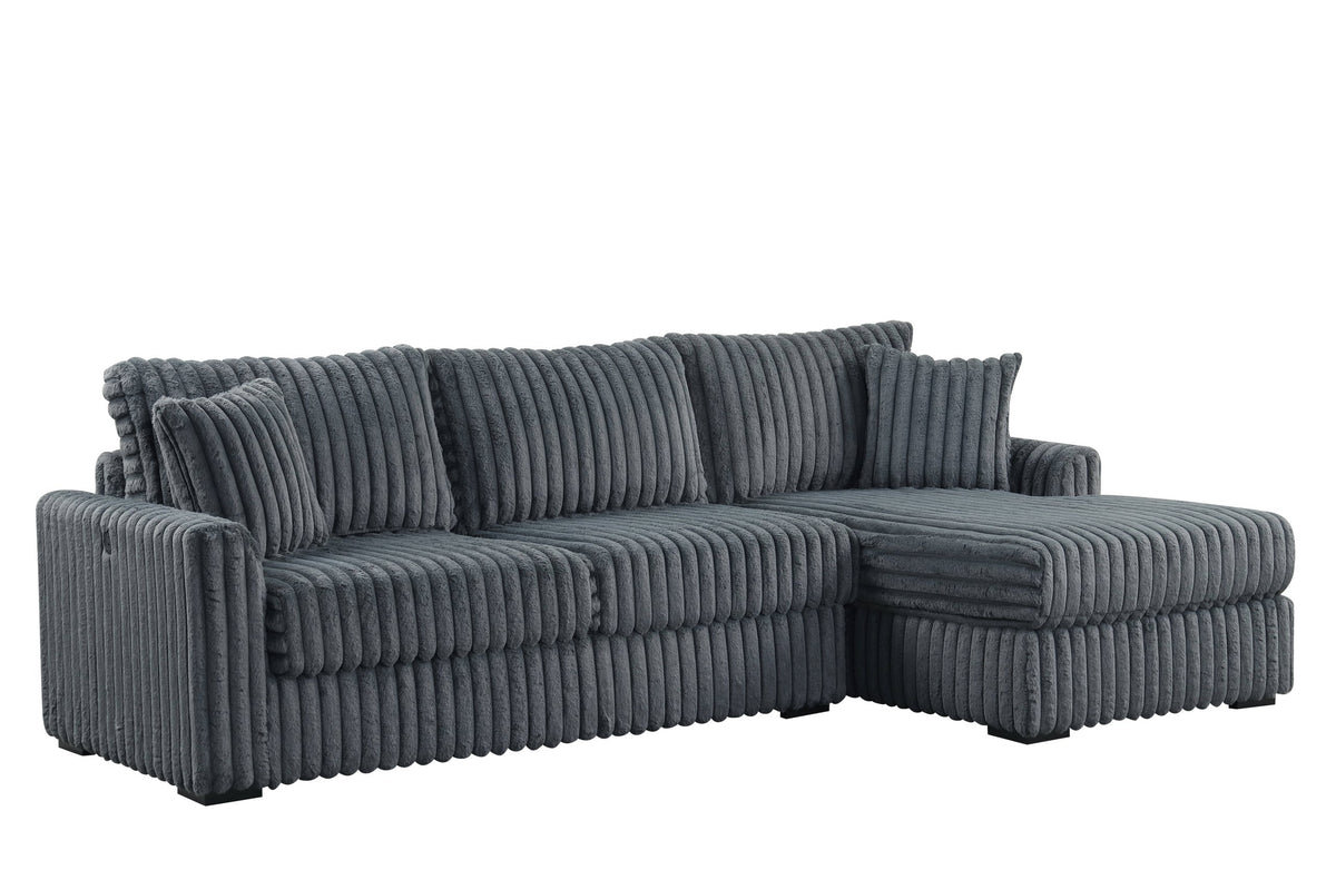 SOL Charcoal Reversible Sectional from Happy Homes - Luna Furniture