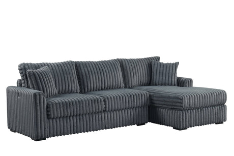 Sol Charcoal Reversible Sectional from Happy Homes - Luna Furniture
