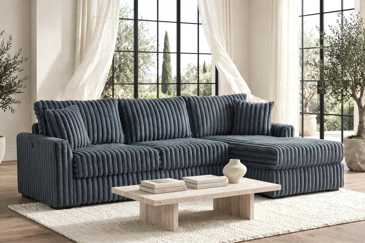 SOL Charcoal Reversible Sectional from Happy Homes - Luna Furniture