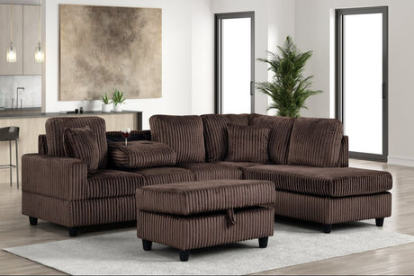 Rocket Chocolate Reversible Sectional from Happy Homes - Luna Furniture