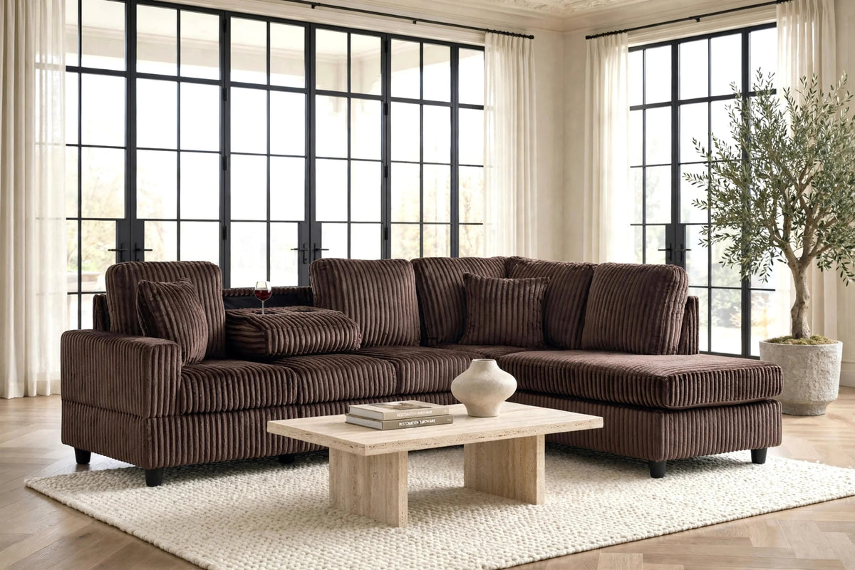Rocket Chocolate Reversible Sectional from Happy Homes - Luna Furniture