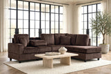 Rocket Chocolate Reversible Sectional from Happy Homes - Luna Furniture