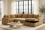 Forever2Latte Sectional With Pull-Out Bed from Happy Homes - Luna Furniture