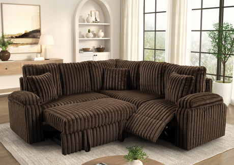 AMIRI Chocolate Power Sectional With Pull-Out Bed from Happy Homes - Luna Furniture