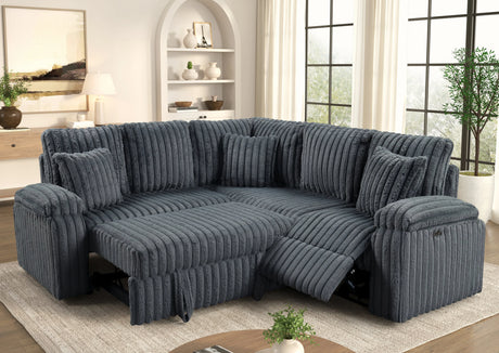 Amiri Charcoal Power Sectional With Pull-Out Bed from Happy Homes - Luna Furniture