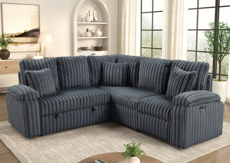 Amiri Charcoal Power Sectional With Pull-Out Bed from Happy Homes - Luna Furniture