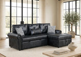 BELLINA Black Sectional With Pull-Out Bed from Happy Homes - Luna Furniture