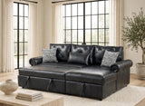 BELLINA Black Sectional With Pull-Out Bed from Happy Homes - Luna Furniture