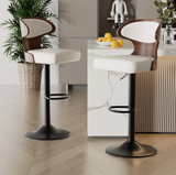 Zenith White Adjustable Barstool, Set of 2