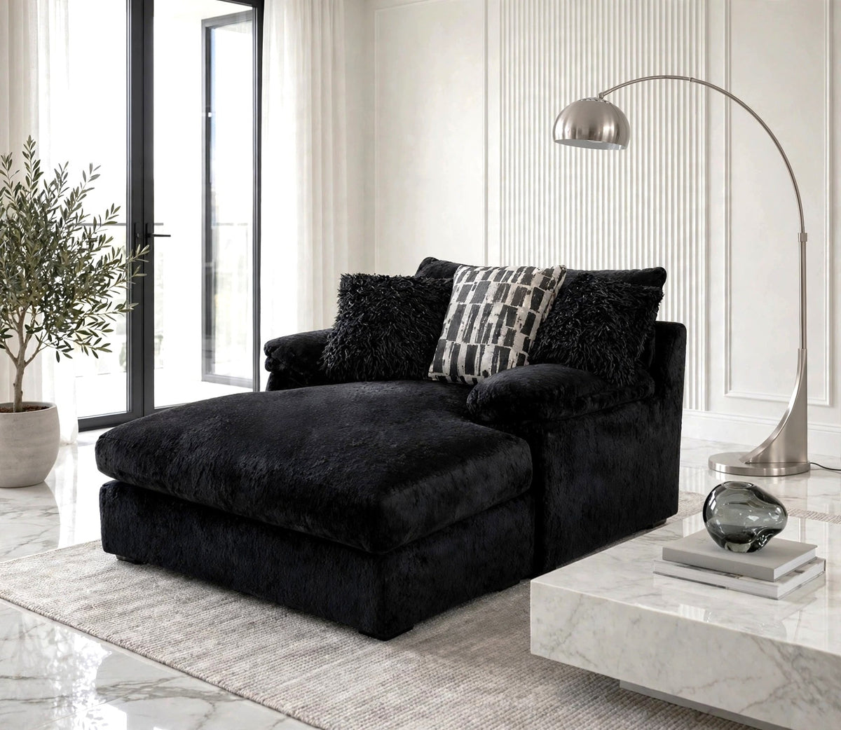 7800 Zig Onyx Chaise Lounge from Happy Homes - Luna Furniture