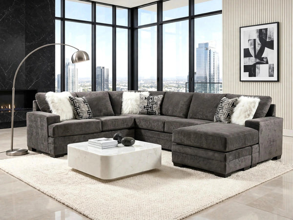 Delta Charcoal Reversible Sectional