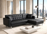 William Black Faux Leather Reversible Sectional