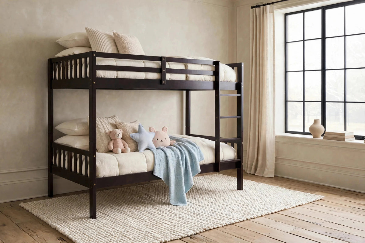 B4011 - Twin/Twin Bunk Bed (Espresso) from Happy Homes - Luna Furniture