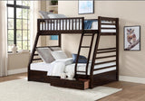 Isaac Espresso Twin/Full Bunk Bed with 2 Drawers