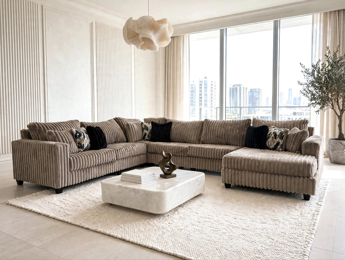 Volna Cocoa 4-Piece Oversized Sectional